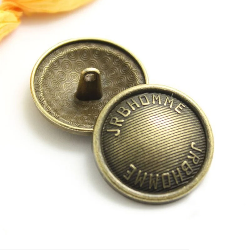

200 PCS Green Bronze Metal Buttons Running Retro Coat Trench Clothing Buttons English Letters 25-30MM