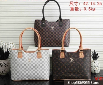 

Luxury Louis Vuitton LV- Leather Handbags Women Bags Designer Brand Women's Shoulder Bags Large Capacity Ladies Hand Bags L490