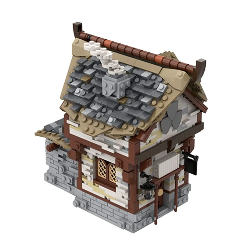 Moc conjunto de bloco de montagem de placas medieval, estilo retrô, urbana,  pub, montar, arquitetura, casa, brinquedo de jogo para crianças - AliExpress