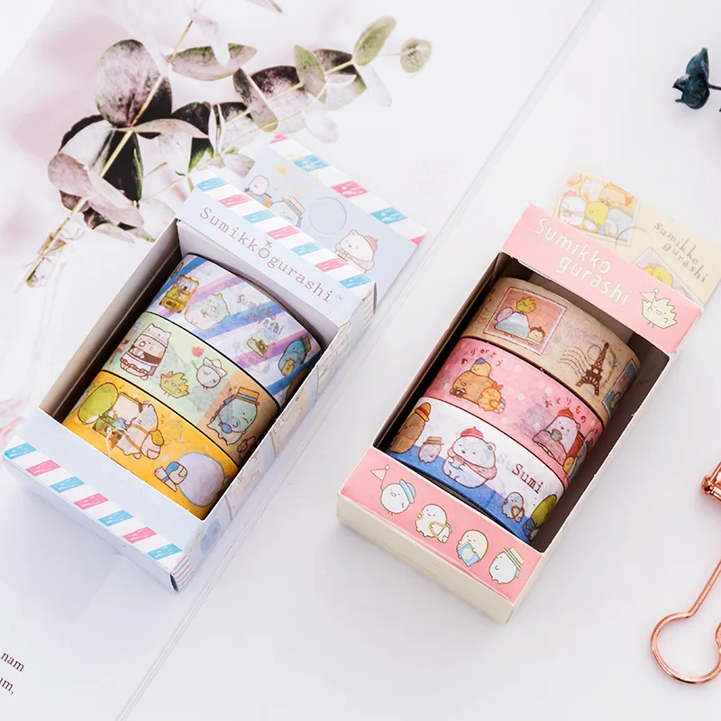 3 шт./упак. Sumikko Gurashi лента Washi милое украшение лента DIY Скрапбукинг Стикеры этикетки клейкой ленты школьные принадлежности