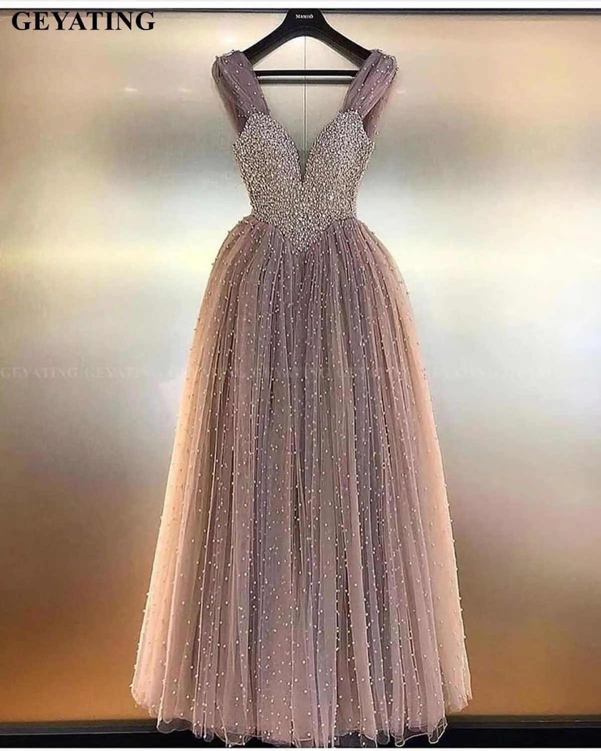Бальное платье из лавандового тюля с жемчугом для Quinceanera милое бальное дня