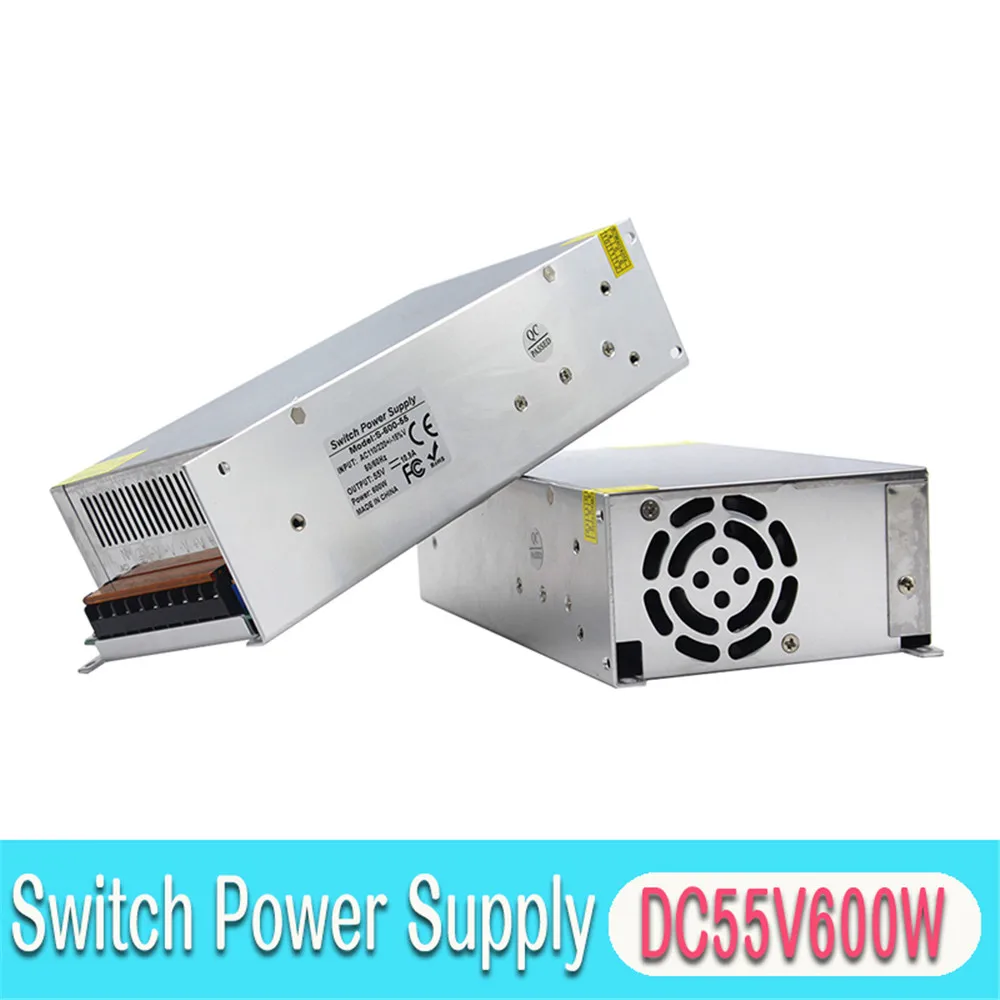 Переменный переключатель питания 55V 10.9A 600W трансформатор драйвера 110V 220V AC DC55V SMPS PSU