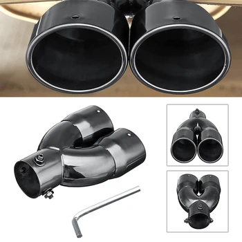 

Accessories Dual Rear Muffler Exhaust Tip Tail Pipe Outlet 63mm Durable