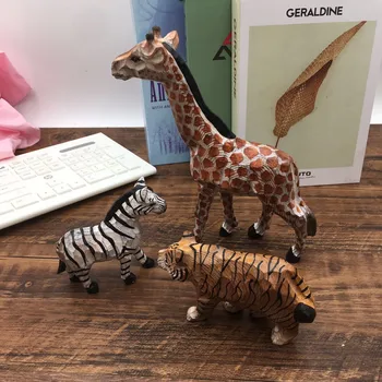 

Handmade Wooden Animal Ornaments Cartoon Animal Model Children Learning Entertainment Toys Festival Best Gift