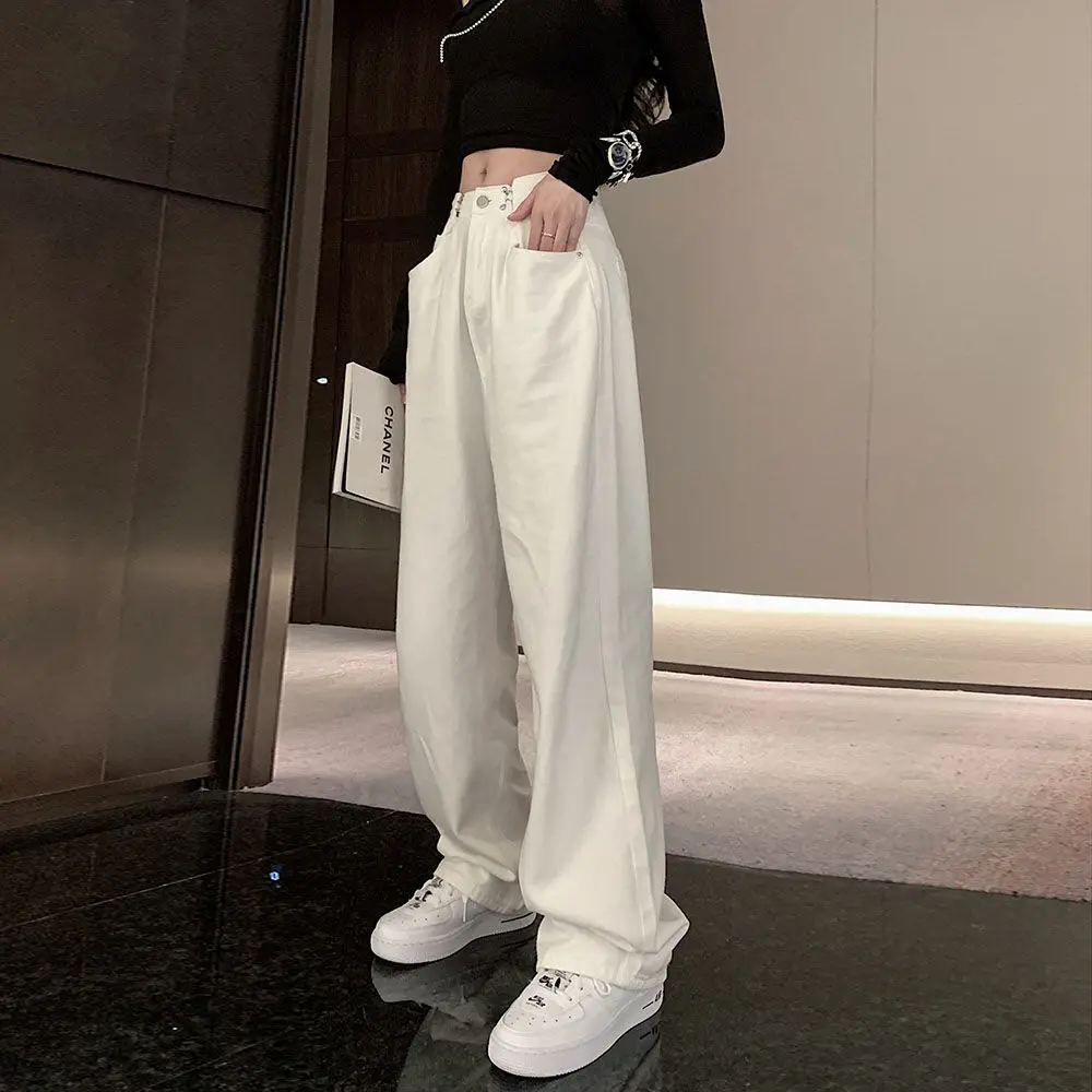 New Vintage Jeans Woman Long Trousers Women Jeans Streetwear High Waist Jeans Vintage Straight Harajuku Pants Denim Pants