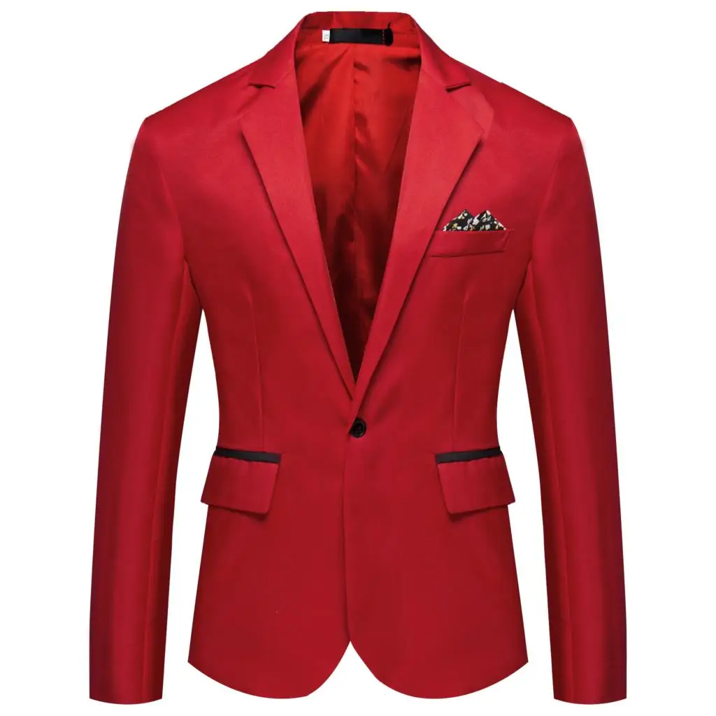 Брендовая красивая модная мужская куртка VogueBlazer осенний Тонкий костюм с длинными рукавами разных цветов блейзеры офисный пиджак делового костюма