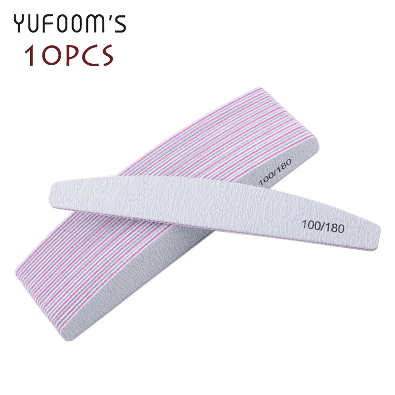 

10Pcs/Lot Nail File Buffer Double Side Of The Nail File Buffer 100/180 Trimmer Lime Buffer In The Nails Art Ongle Nail Art Tool