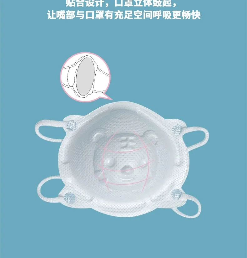 0-3 Age Newborn Infant Baby kids 3D Face Mask with Valve 4-layer Meltblown Non-woven Filter Children Mask Mascarillas 4