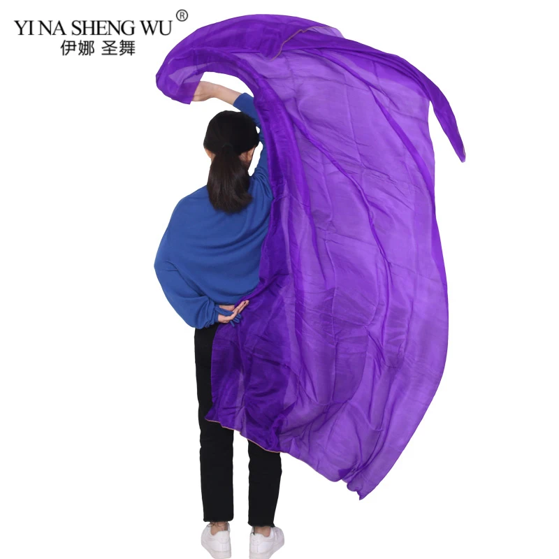 100% шелк танец живота вуаль шелковая шаль шарф фиолетовый цвет практика