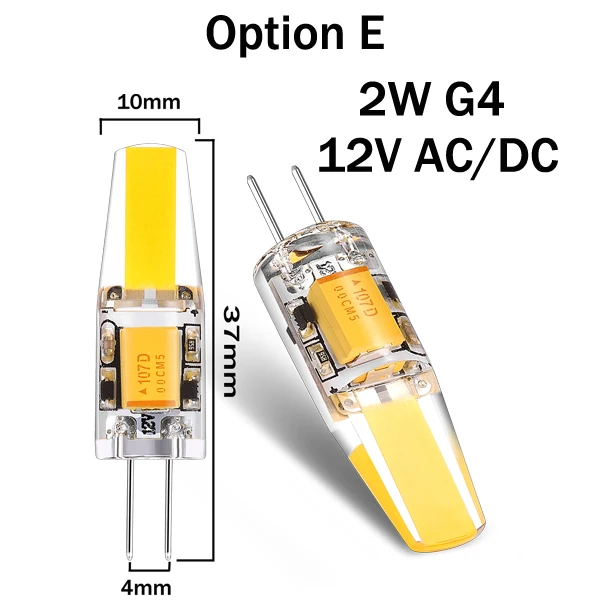 Мини G4 светодиодный 12 В DC AC 220 В лампа COB светодиодный светильник 1,5 Вт 2 Вт 3W 4 Вт светильник с регулируемой яркостью 360 Угол луча люстра светильник заменить галогенную лампу - Испускаемый цвет: 2W 12V AC DC