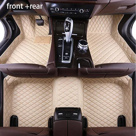 Кожаные автомобильные коврики для peugeot 3008 206 307 207 308CC 308SW 308 2008 408 308 508 301 4008 RCZ 301 автомобиль укладка Пользовательские Коврики - Название цвета: front and year