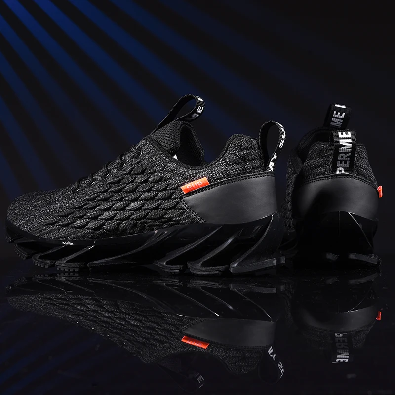 Новые кроссовки с лезвием, мужские кроссовки для бега, уличная тренировочная амортизирующая обувь, амортизирующая, нескользящая прогулочная обувь - Цвет: 6839-Black
