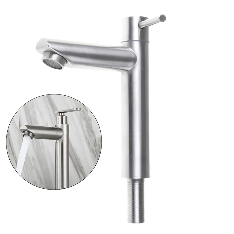 

Stainless Steel Cold Sink Faucet Bathroom Faucet Washbasin Mixer Tap Sink 18.7 * 10.5 * 12 cm