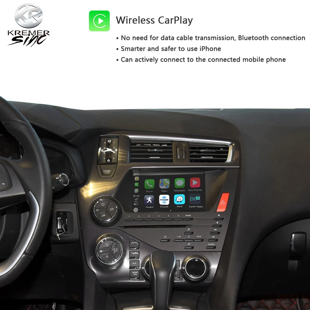 Беспроводная CarPlay AndroidAuto модернизация для Peugeot iSmart Авто DS5 13 15 модель Mirroring Link