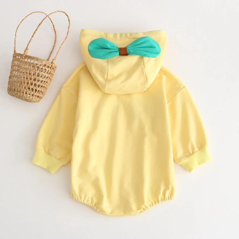 Fahsion Baby Cute Apple Pattern Hooded Romper