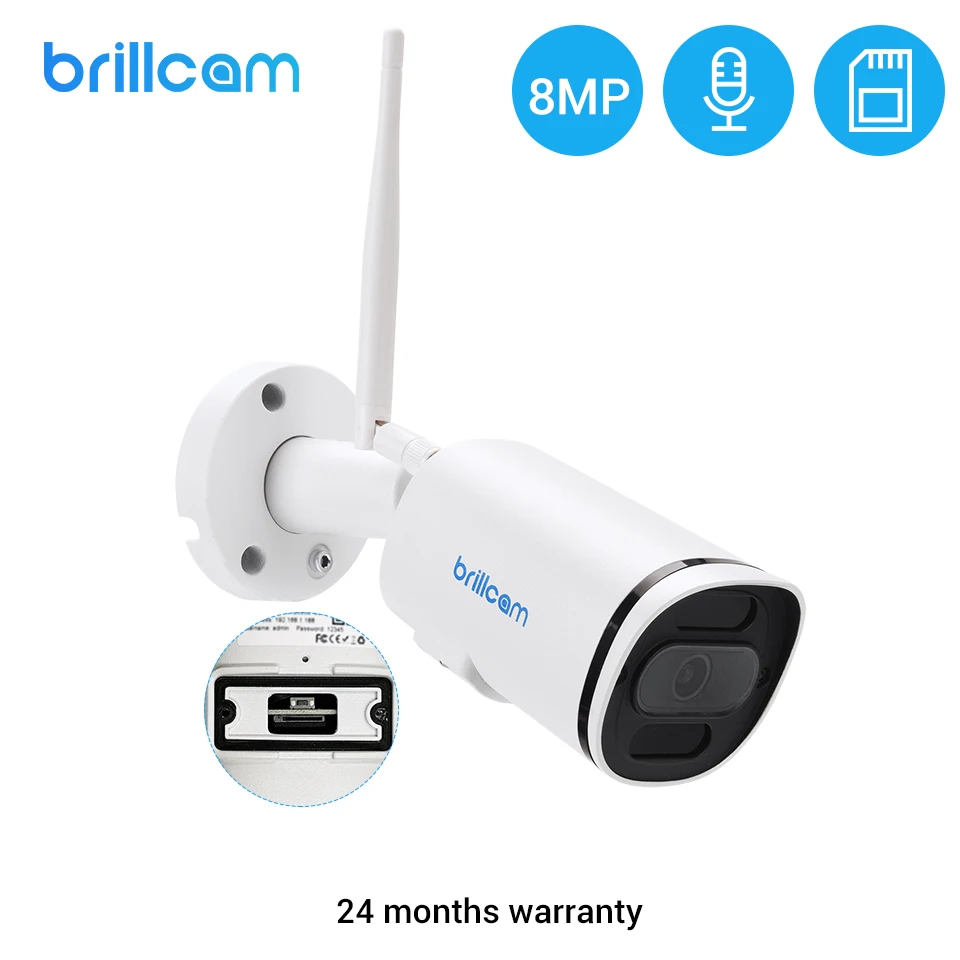 Brillcam 5MP/8MP Smart WiFi IP Camera 2.4G/5G Onvif IR Night Vision Waterproof Outdoor Indoor Home Surveillance Wireless Camera
