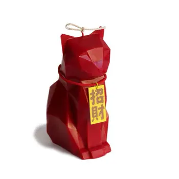 

16cm Lucky Geometric Cat Acrylic Silicone Candle Mold Animal Cat Shape Wax Mold Craft Candle form