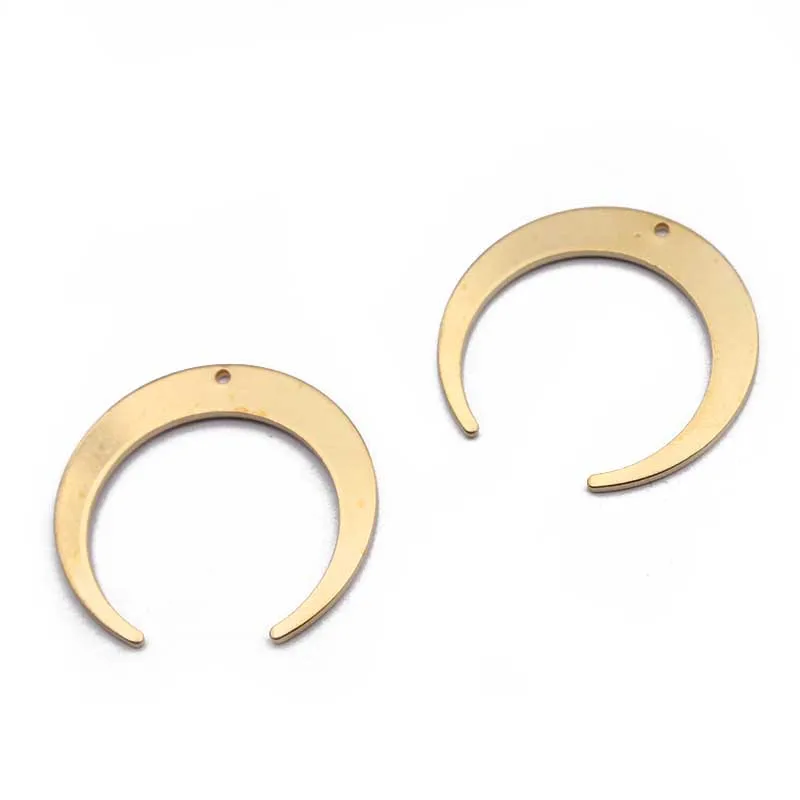 10 Stück 27x26mm Rohmessing Mond Charms Anhänger für DIY Ohrringe Halskette Armband Charms Schmuckherstellung Handgemachtes Zubehör – Detail 10
