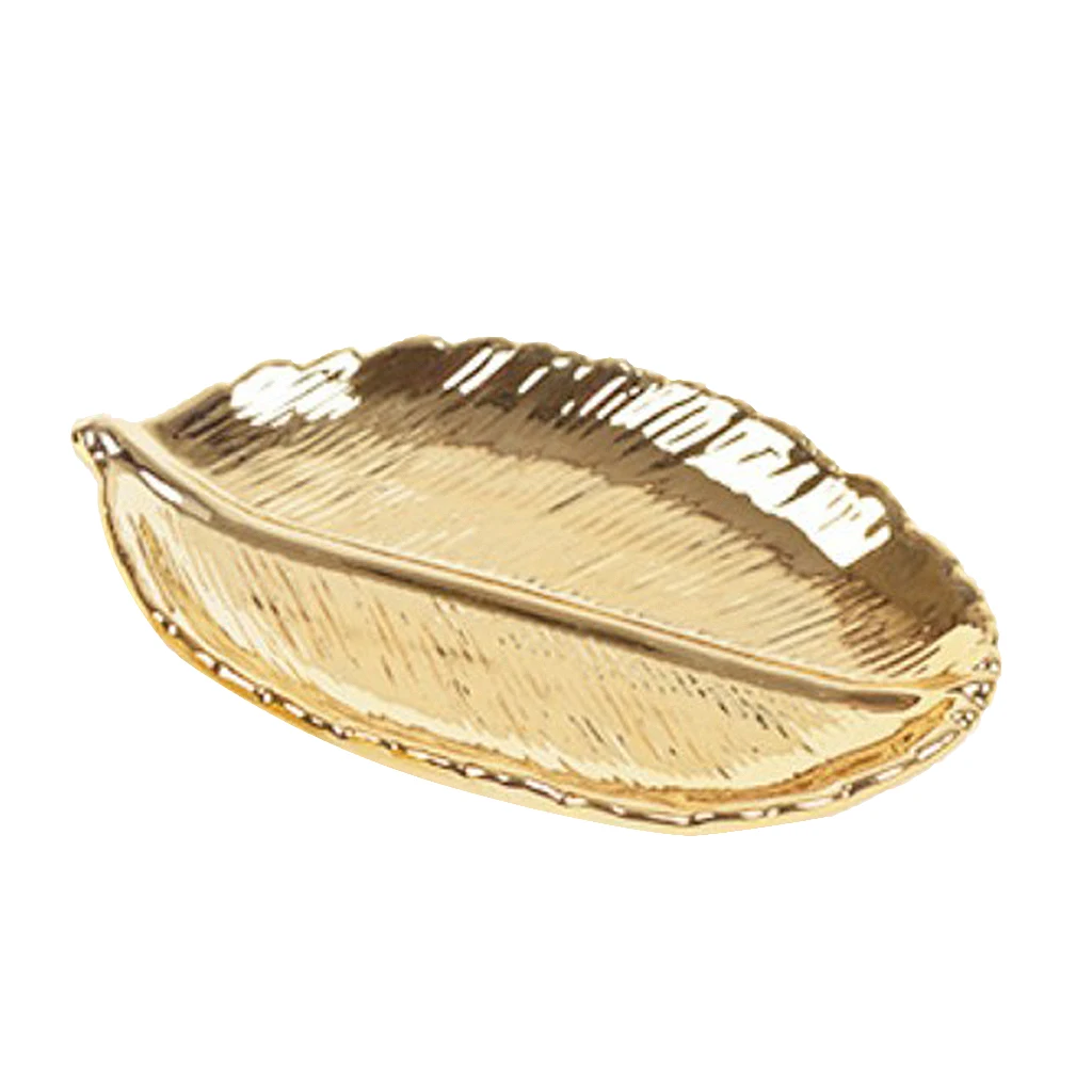 Dish for Fruits Vegetables Jewelry Candy Bread Biscuits 8'' Leaf