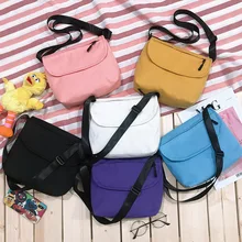 Canvas Bag Women's New Style Bag Korean-style Cross-body Student Literature And Art Shoulder Bag Harajuku Simple Square Sli