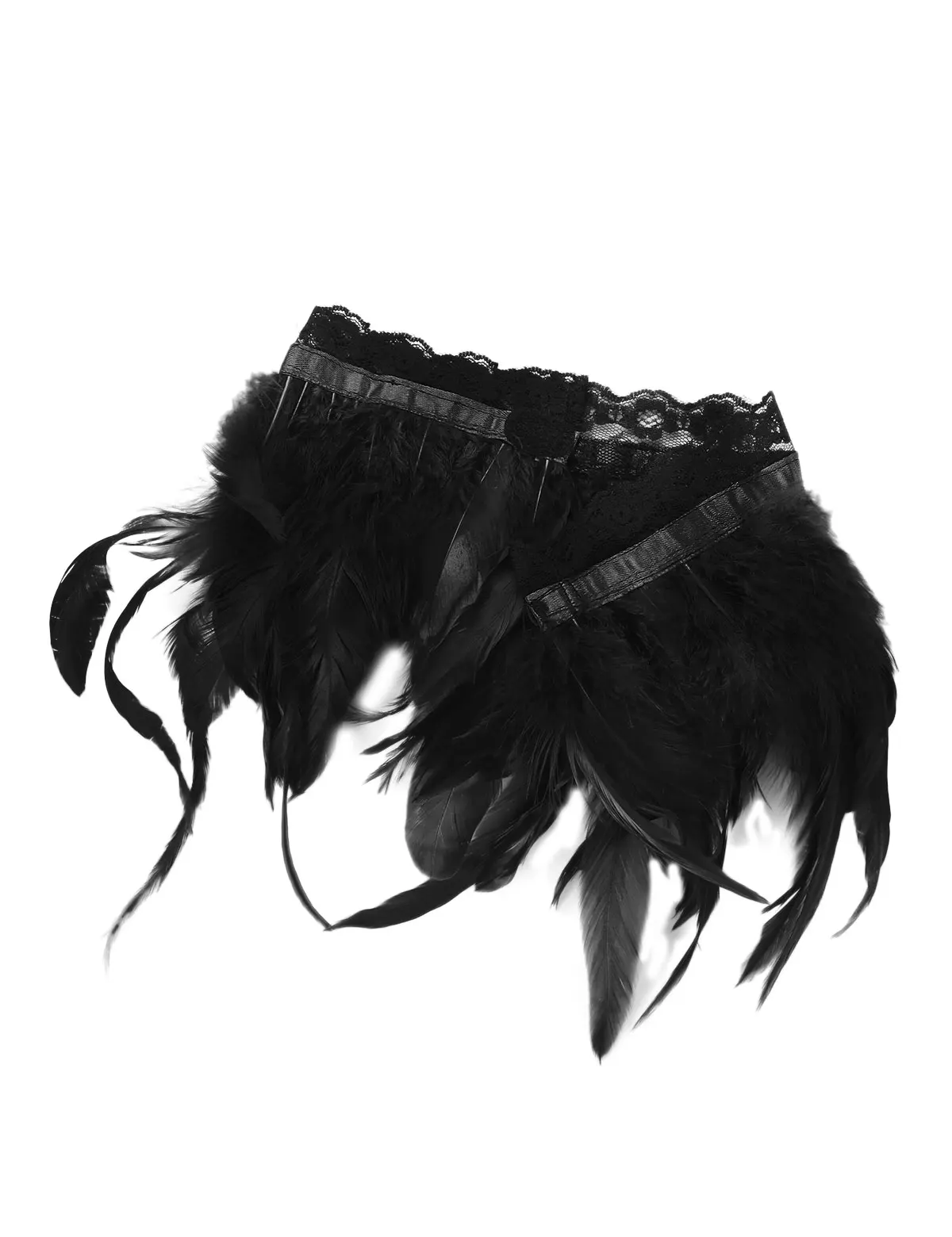 Женский Готический викторианский болеро с натуральным пером, накидка на плечо, накидка с воротником, костюм на Хэллоуин, вечерние накидки с перьями, крылья