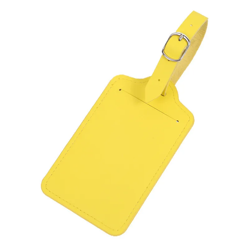 Красочные багажные бирки из искусственной кожи, сумки, подвесные сумки, багажные бирки, ярлыки для багажа, ярлыки для адресов, дорожные аксессуары - Цвет: Yellow