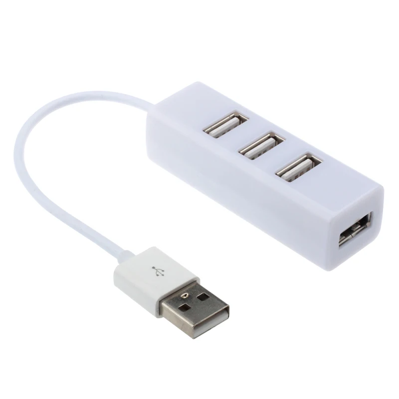 White 4 Порты и разъёмы разветвитель адаптер мини-usb 2,0 Hi-Скорость адаптер USB 2,0 4-Порты и разъёмы HUBFor ПК компьютер - Цвет: White