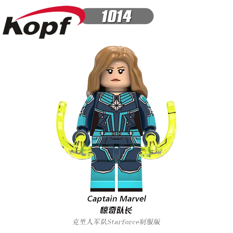 Ly фигурки Марвел Капитан Мстители 4 Новые Супер Герои Carol Danvers Skrull строительные блоки игрушки для детей XH 1009 - Цвет: 1014 Without Box