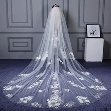 Фата Новые 3 м кружевная вуаль, свадебная фата хвост Фата Eslieb HC014