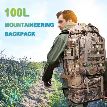 

New 100L 600D Nylon Tactical Backpack Military Rucksack Training Hunting Backpack Molle Bag Camping Hiking Backpacks Sports Bag