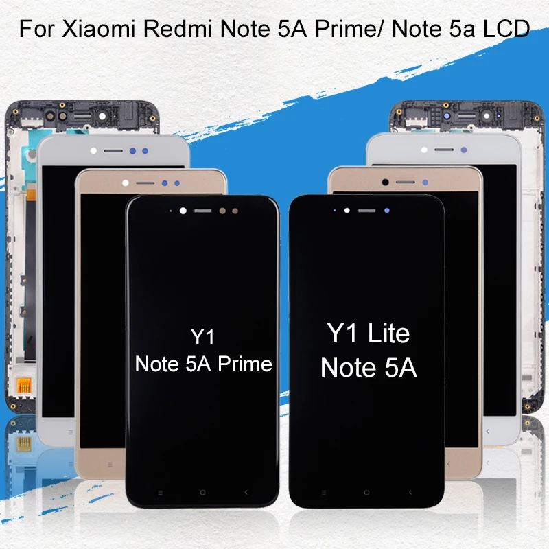Dinamico для Xiaomi Redmi Примечание 5A Prime lcd Y1 дисплей кодирующий преобразователь сенсорного экрана в сборе Note 5A lcd Y1 Lite дисплей с рамкой