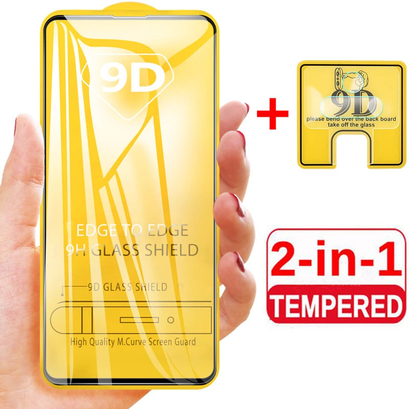 

2 in 1 9D Full Cover Screen Tempered Glass For Xiaomi Redmi Note 7 6 5 K20 Mi 9 SE CC9 Mi 9T Pro Back Camera Lens Protector Film