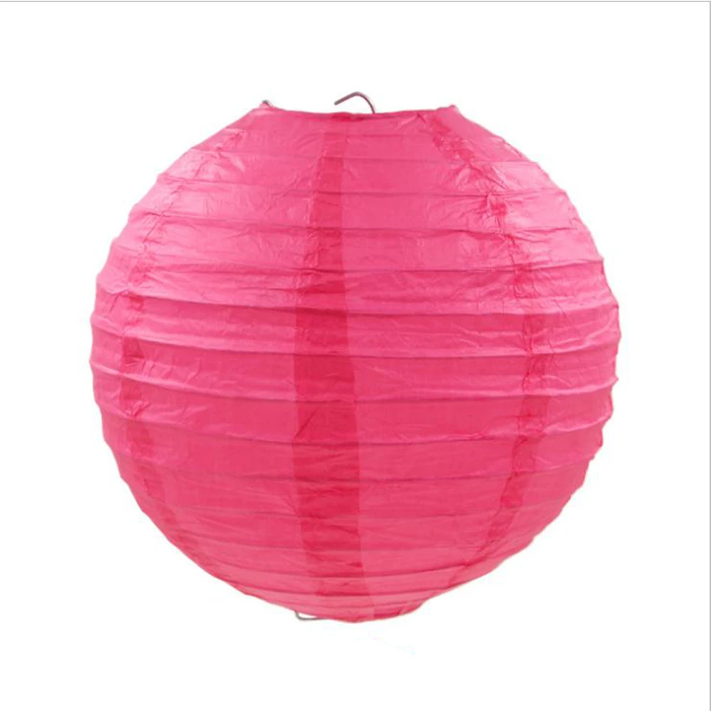 Rose red 20/24 дюймов Круглые Китайские бумажные фонарики украшения для свадьбы и дня рождения подарок ремесло DIY Lampion Висячие шары вечерние принадлежности - Цвет: Rose red