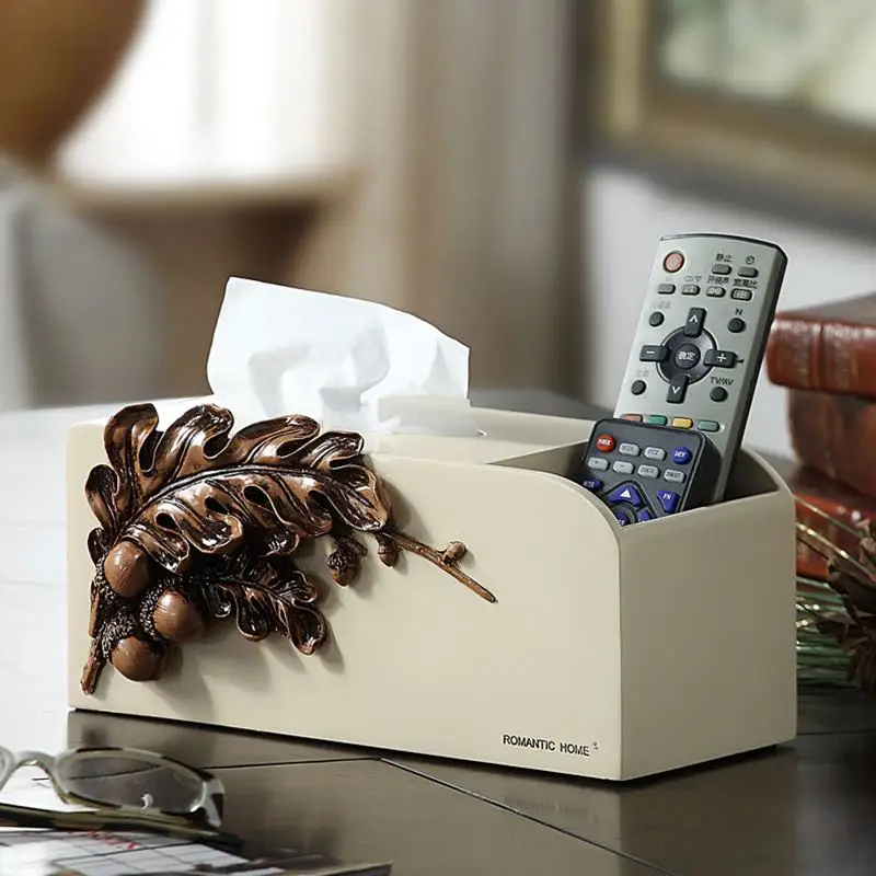 

European minimalist creative tissue box living room coffee table home tray remote control storage box holder WF8081043