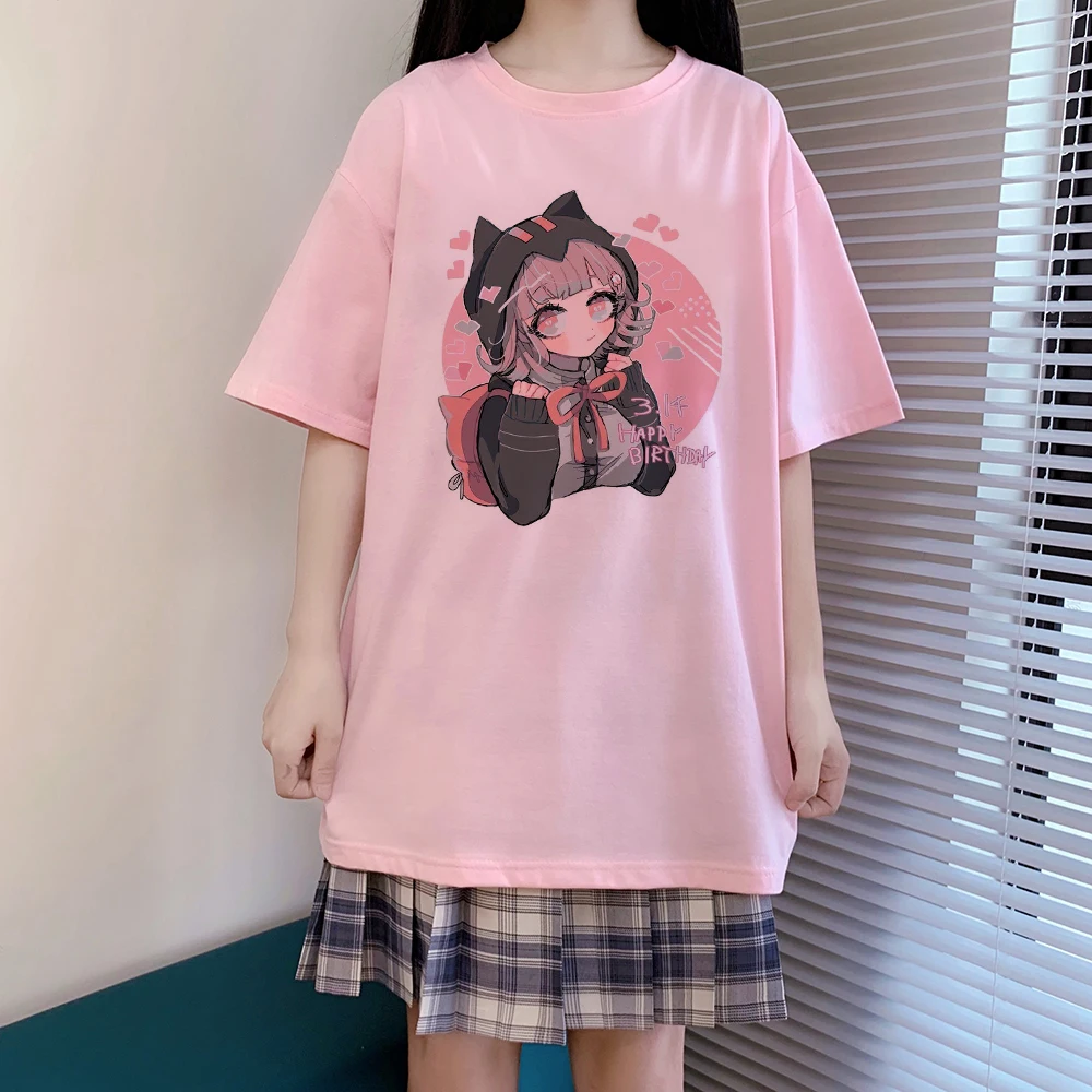 Compra online de Japonês streetwear e menina anime camiseta roupas com capa  de braço gráfico topo harajuku kawaii verão topos para mulher t camisa