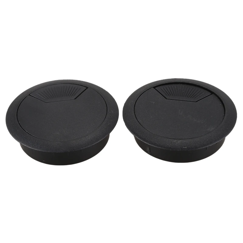 2 Pcs 50mm Diameter Desk Wire Cord Cable Grommets Hole Cover Black | Мебель