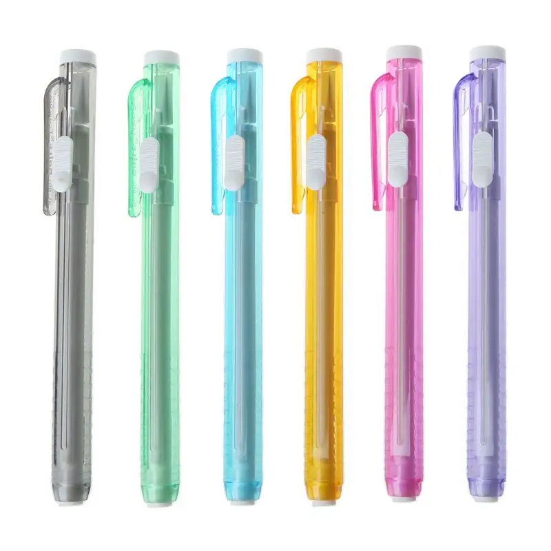 

Creative Press Pen Shaped Eraser Writing Drawing Pencil Erase Student School Office Stationery Learning Painting Accessory M5TB
