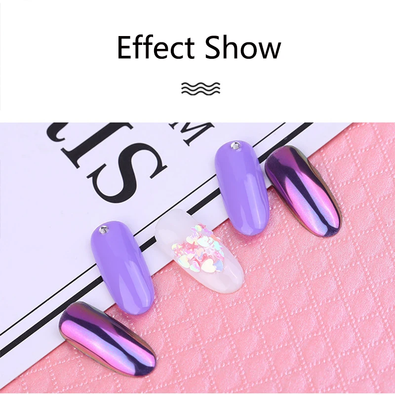 0,5 г зеркальный блеск для ногтей порошок металлический цвет УФ-гель ...