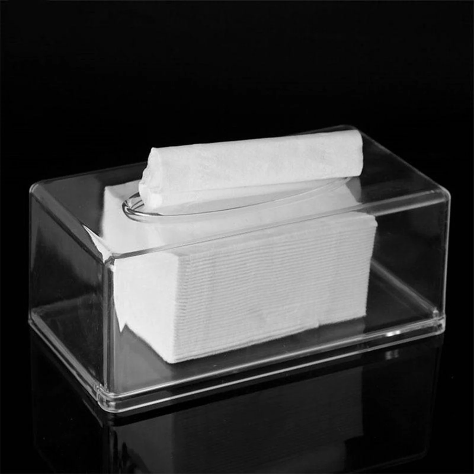 Clear Acrylic Square/Rectangle Napkin Organizer Tissue Dispenser Box Cover 