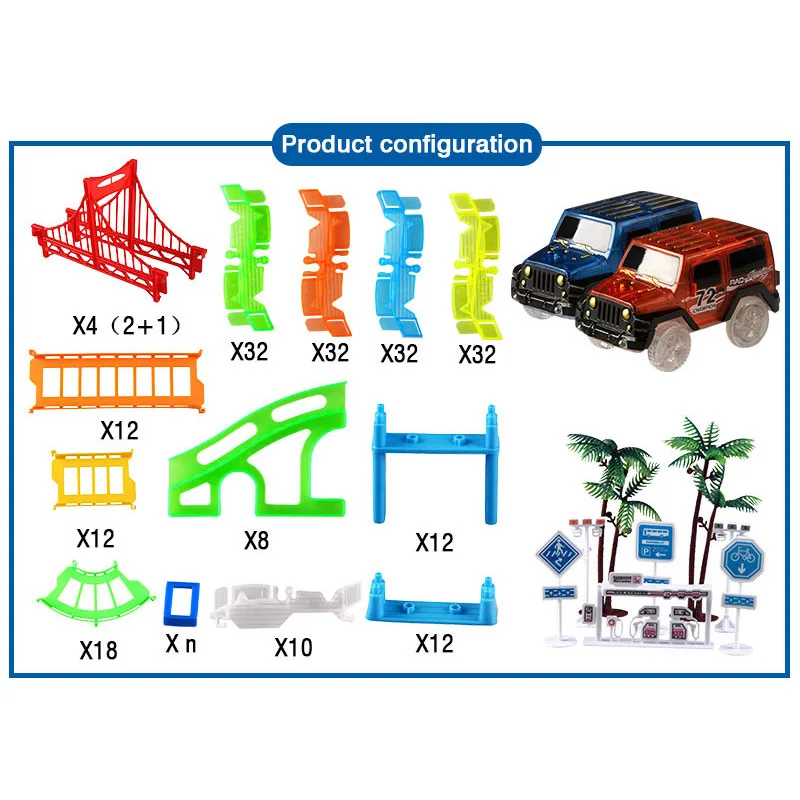 Подключение 2 типа железная дорога волшебный гоночный трек Игровой Набор Diy изгиб гибкий гоночный трек электронный флэш-светильник автомобиль игрушки для детей