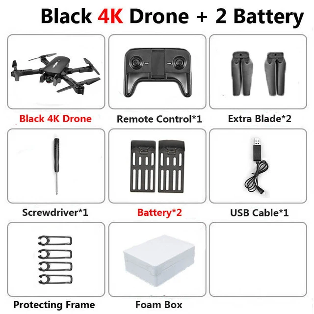 Wi-Fi FPV RC Дрон с 1080P 4K HD Квадрокоптер с камерой оптический поток позиционирования жеста фото Дрон Vs sg106 Visuo xs816 - Цвет: 4K 2BAT foam box