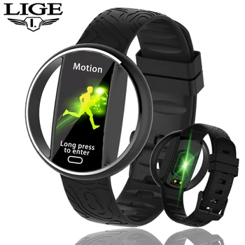 

LIGE New Women Smart Watch Men IP68 Waterproof Sport Fitness tracker Multifunctional LED Color Touch Smartwatch Montre homm+Box