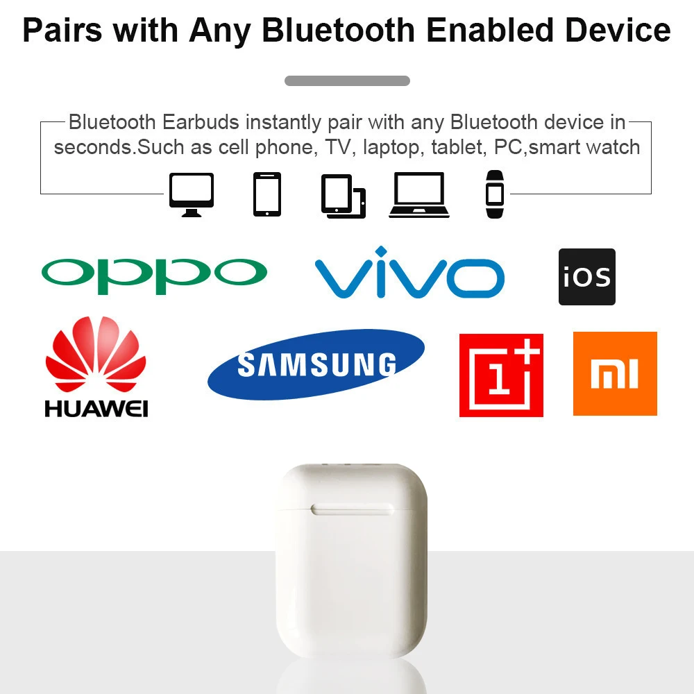 Оригинальные i12 tws Bluetooth наушники, bluetooth наушники для всех смартфонов, спортивные наушники, гарнитура, наушники