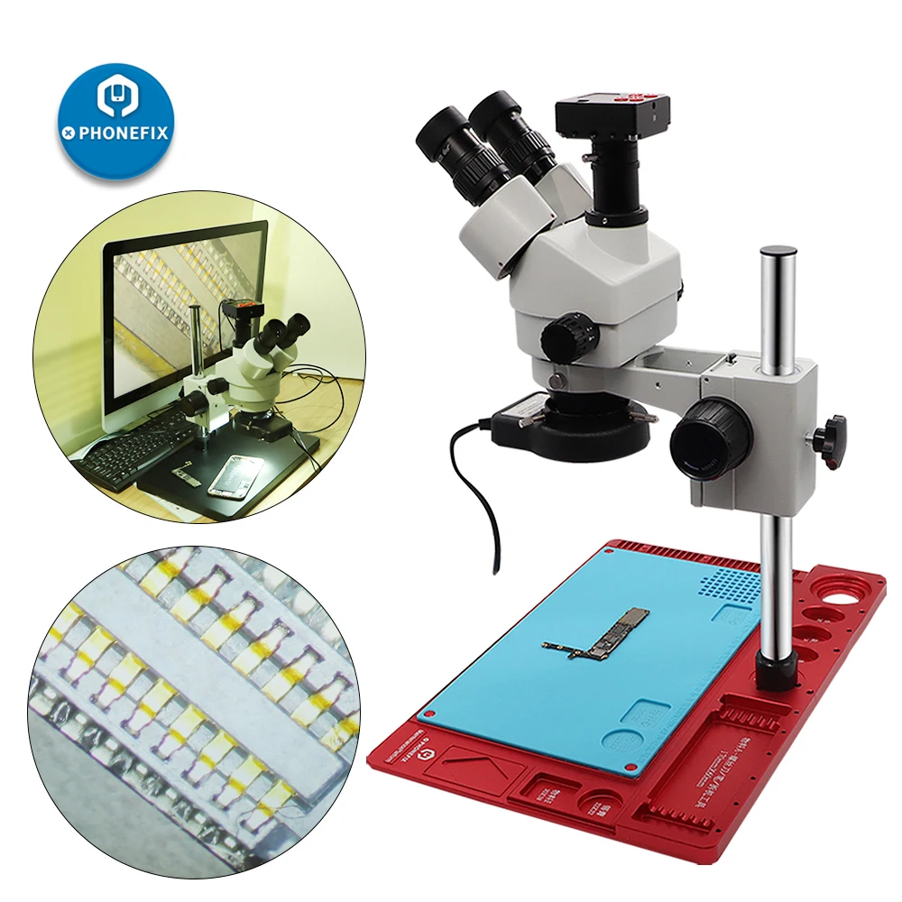3,5-90X стерео зум микроскоп с высокой температурой подкладка из алюминиевого сплава 1080P HDMI CMOS микроскоп камера для ремонт телефона pcb