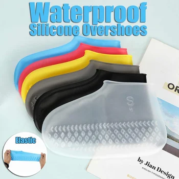 

1 Pair Reusable Silicone Shoe Cover Waterproof Rain Shoes Covers Outdoor Camping Slip-resistant Rubber Rain Boot Overshoes