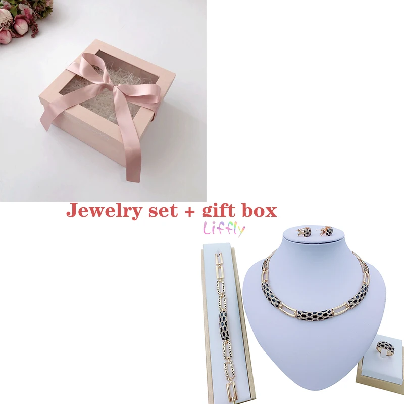 black sets and box Liffly, женские комплекты ювелирных изделий из Дубаи, роскошные свадебные нигерийские Свадебные африканские бусы, комплект ювелирных изделий, костюм, дизайн - Окраска металла: black sets and box