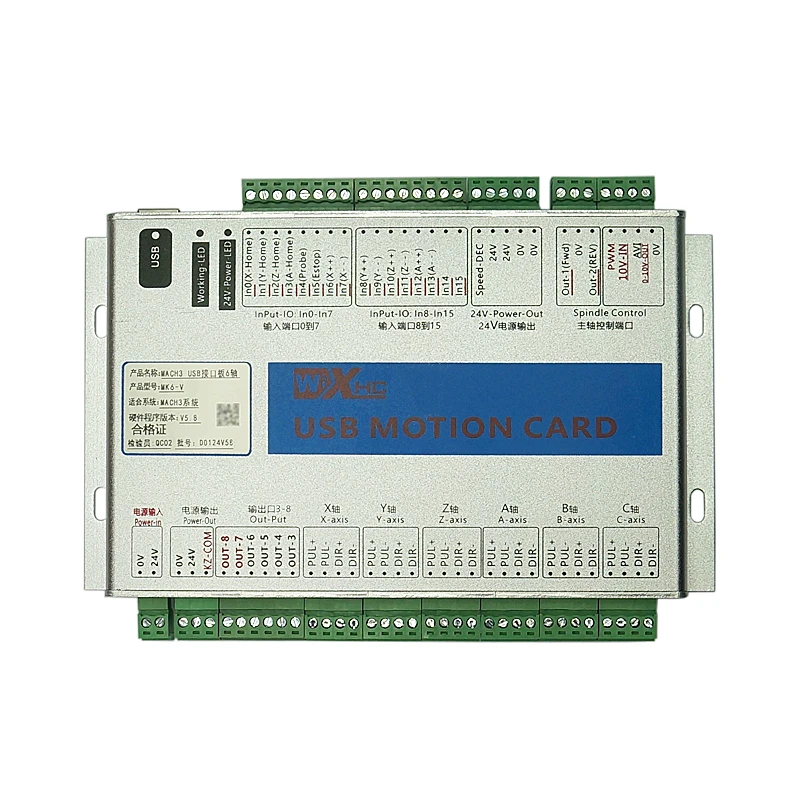

Free ship!! XHC MK6 CNC Mach3 USB 6 Axis Motion Control Card Breakout Board