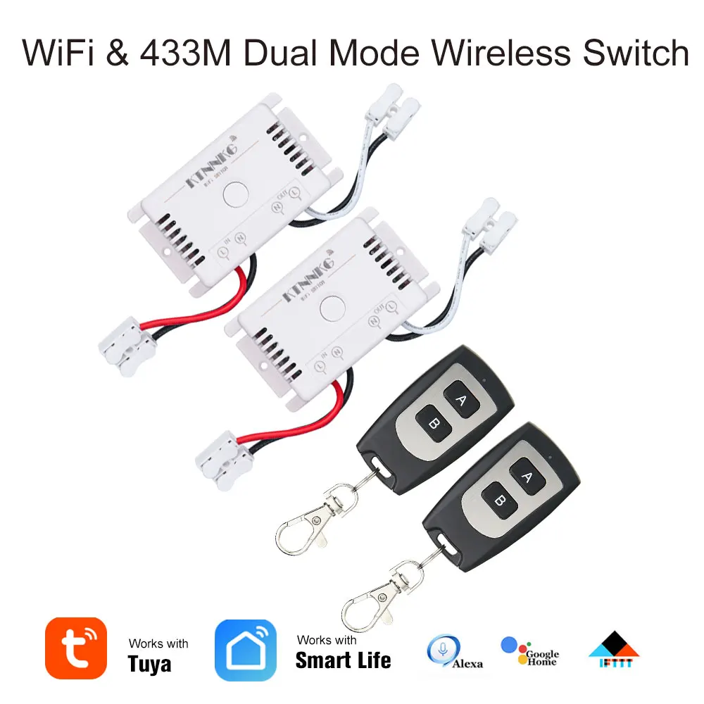 Приложение TUYA smart switch 10A DC7-36V также может использовать 433 МГц пульт дистанционного управления для работы с Польшей Корейская вилка Alexa Google Home Mini IFTTT - Цвет: TUYA-10A2
