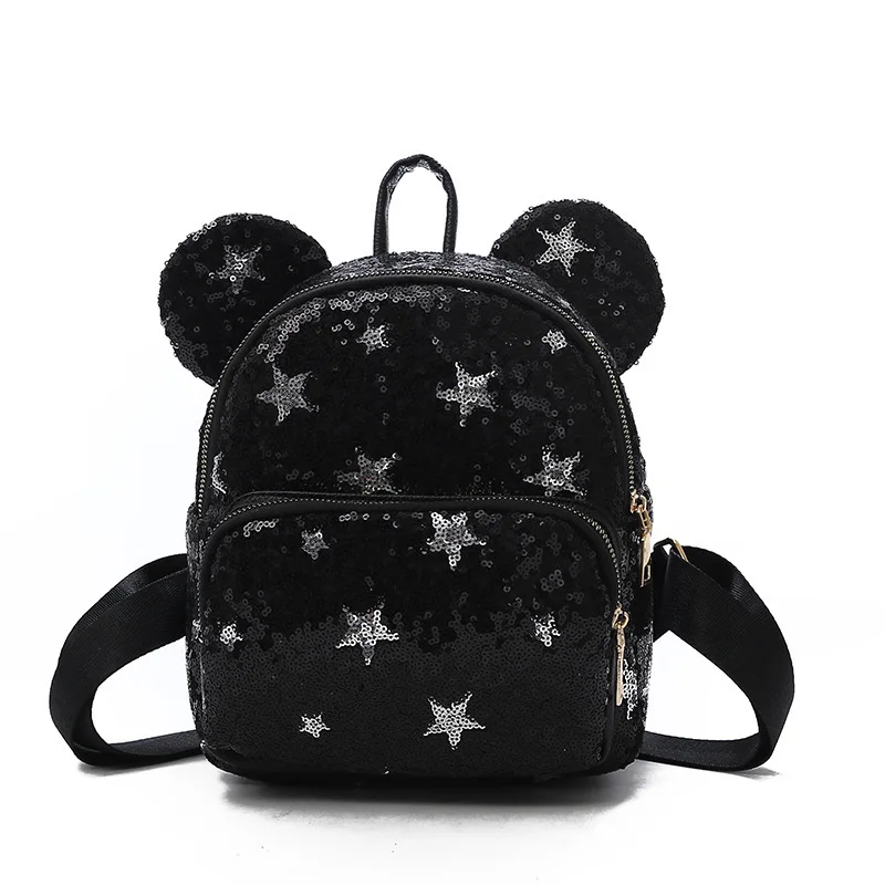 

New Mini Children Backpack Popular Change Color PU Backpack Teenagers Red with Shiny Candy Shoulder Bags Female