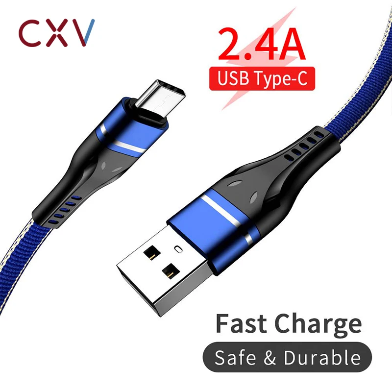 CXV usb type-C кабель для USB C для samsung S10 Xiaomi huawei кабель для мобильного телефона USBC кабель для быстрой зарядки и передачи данных кабель type-C